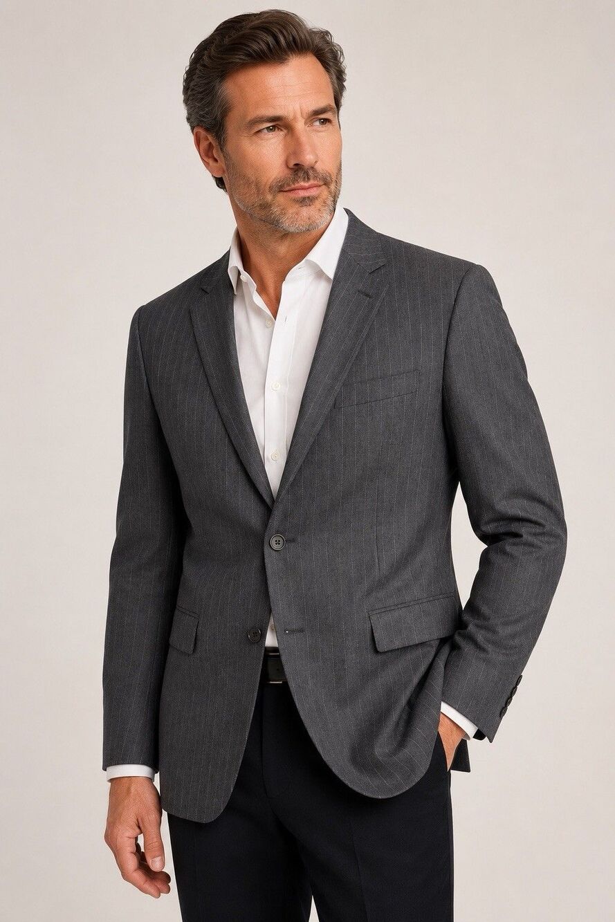 Lauren Ralph Lauren Men’s 40R Gray Pinstripe Wool Blazer Sport Coat Canada